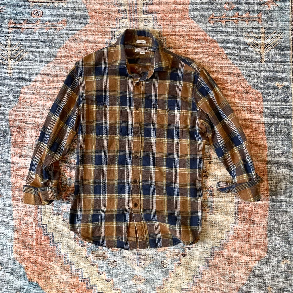 J. Crew Wallace & Barnes heavyweight flannel shirt in plaid